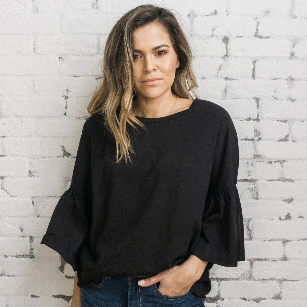 PPLA Oversized Shirt with Ruffle Sleeve